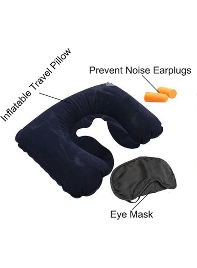 طقم سفر 3 في 1 وسادة للرقبة وقناع للعين وسدادة أذن - Image 4